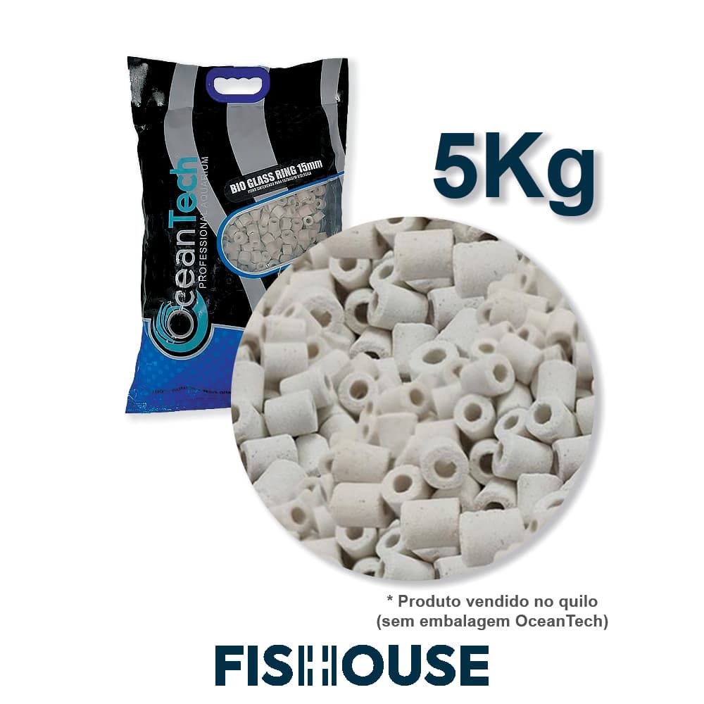 Mídia biológica - Bio Glass (5Kg -Granel) - OceanTech