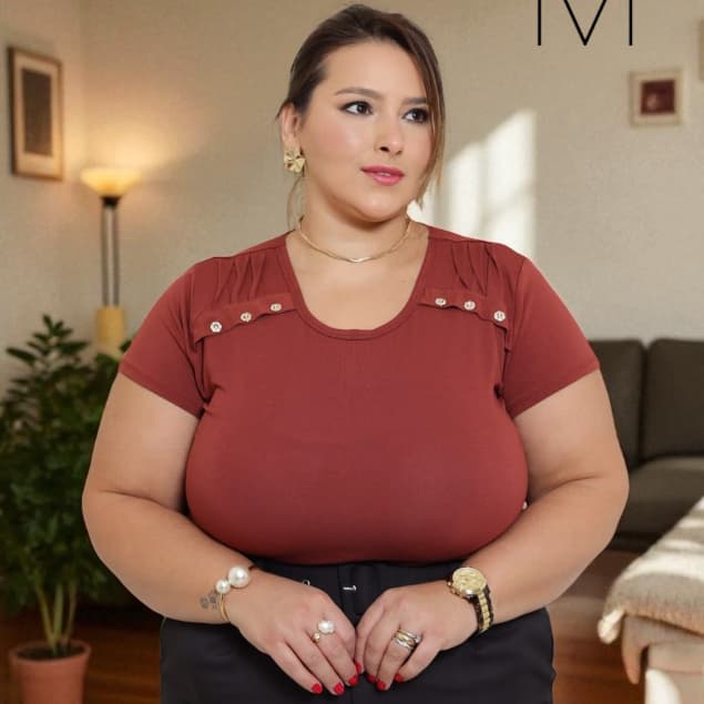 Blusinha Feminina Moda Plus Zise Casual