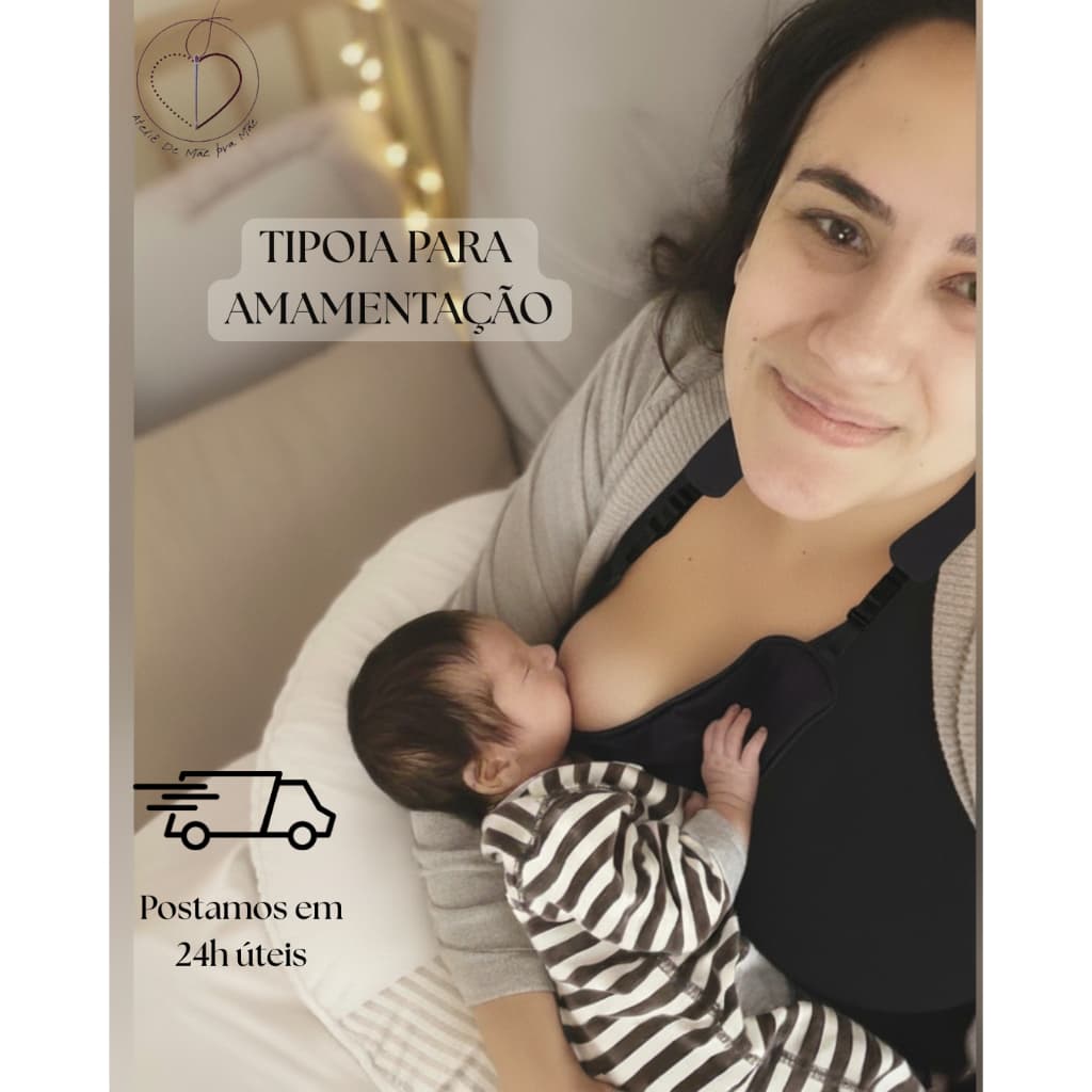 Tipoia para Amamentação Sustenta Seio Ajustável 100% Algodão Apoio Ergonômico para Seios Volumosos