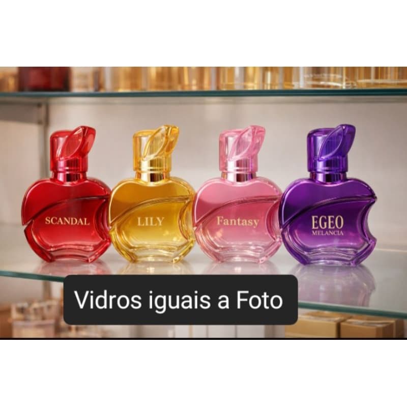 Perfume Vidro Maçãs Scandal, lily, Fantasy, Egeo Melância _Jardim D Secreto Aromas Encantadores