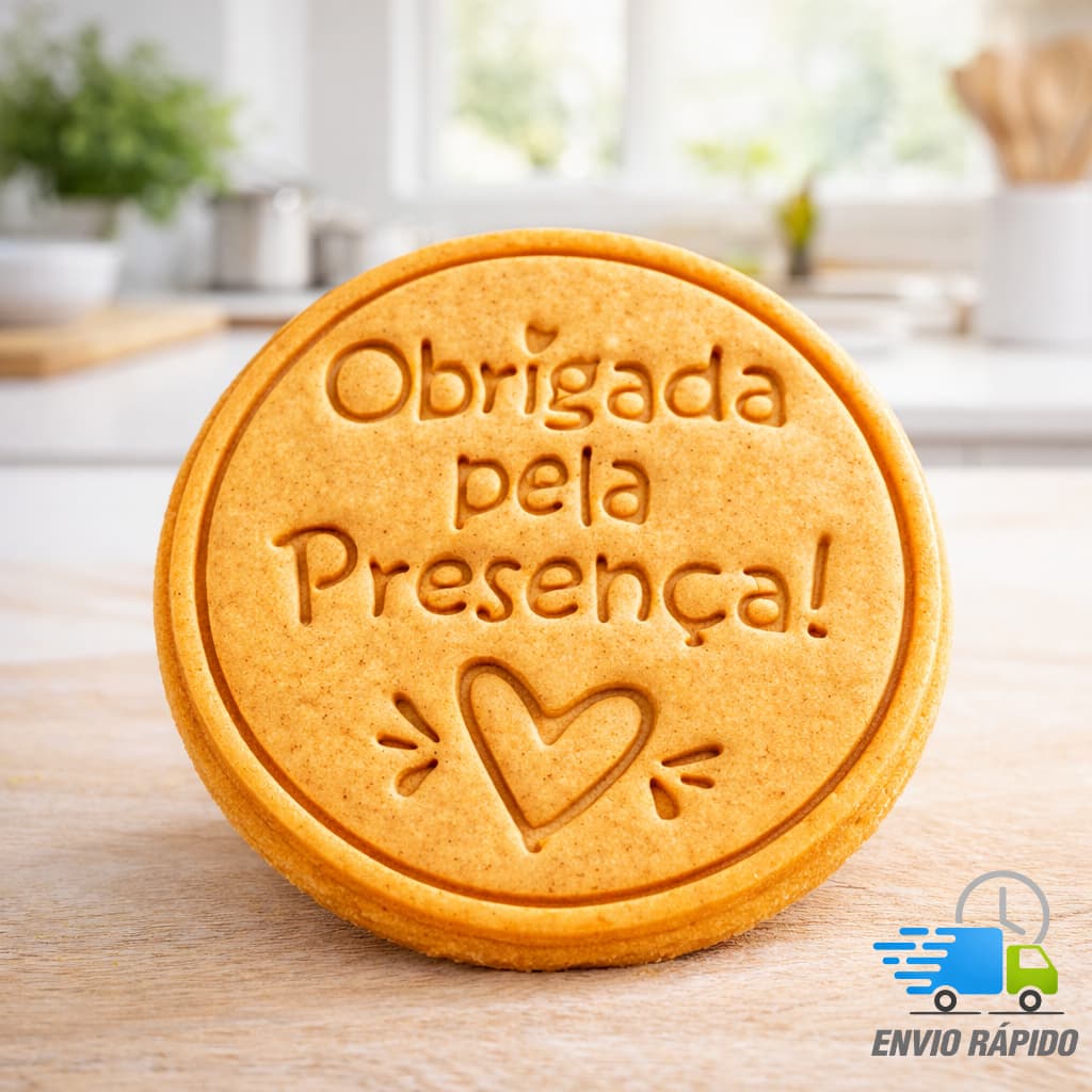 Molde Carimbo para Biscoito, massa americana, massinha, etc... – Obrigado pela presença