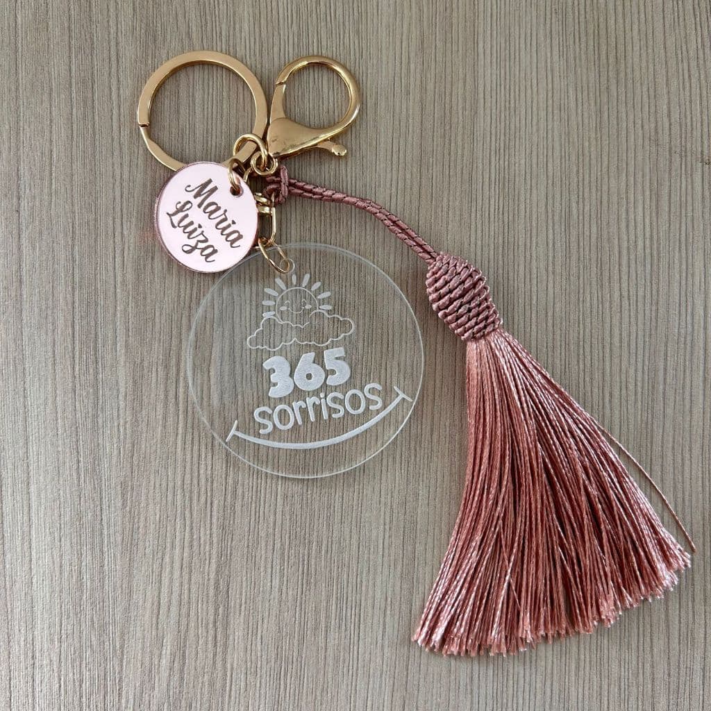 Kit Chaveiro Personalizado 365 Sorrisos Tag Com Nome Acrílico