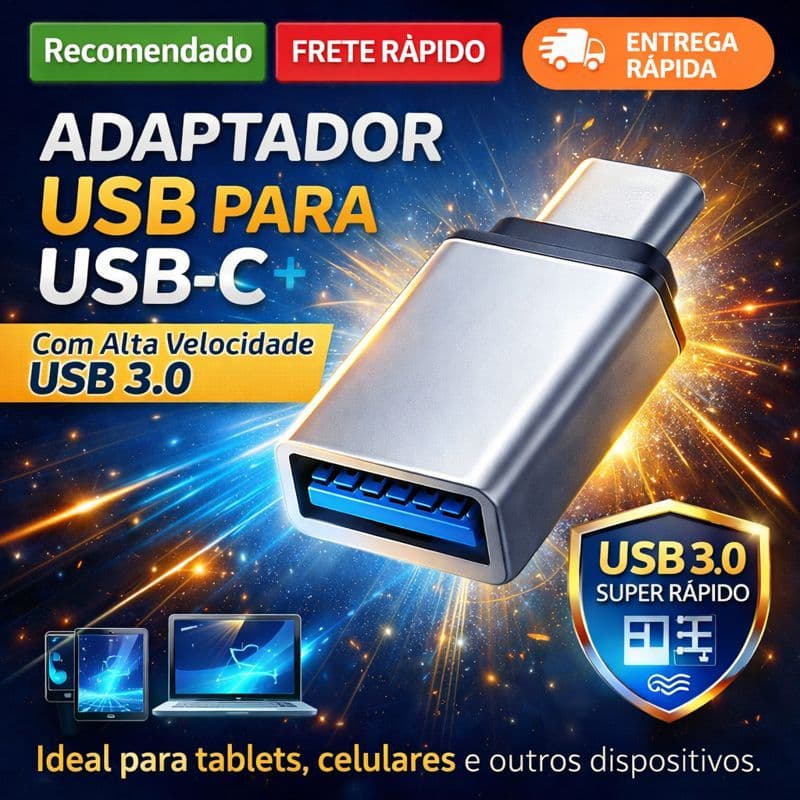 Adaptador USB 3.0 PARA Tipo C DE Alta Velocidade OTG Conversor Pen Drive Notebook Celular