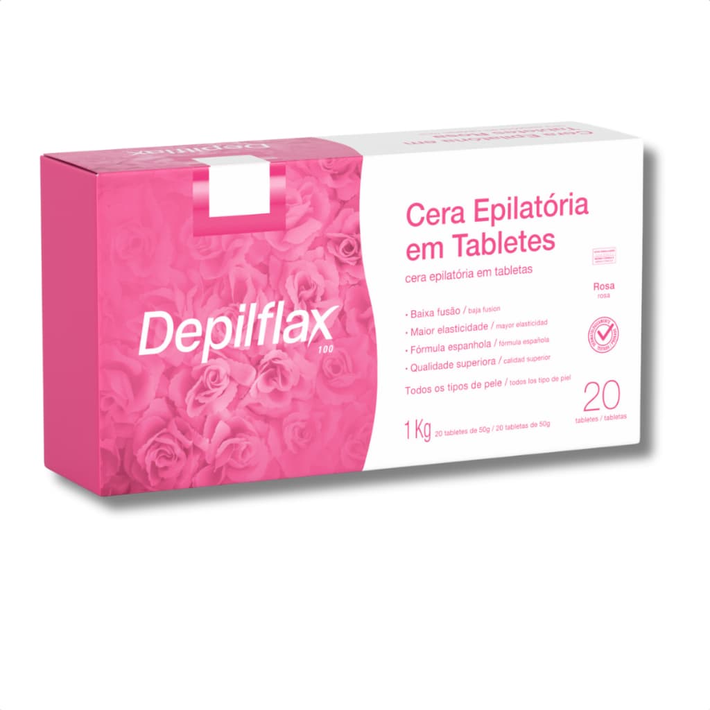 Cera Depilatória Quente Rosa 1kg em Tabletes Para Depilação Corporal e Axilas Pernas