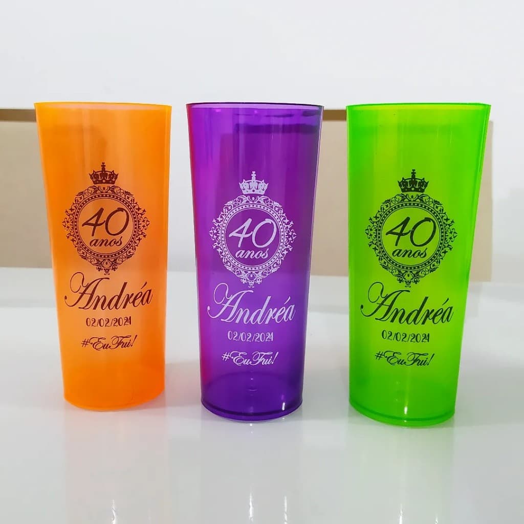 Kit 30 Copos Long Drink Personalizados 300ml Para Festa, Eventos, Formatura, Casamento, Aniversário, Carnaval e Brinde