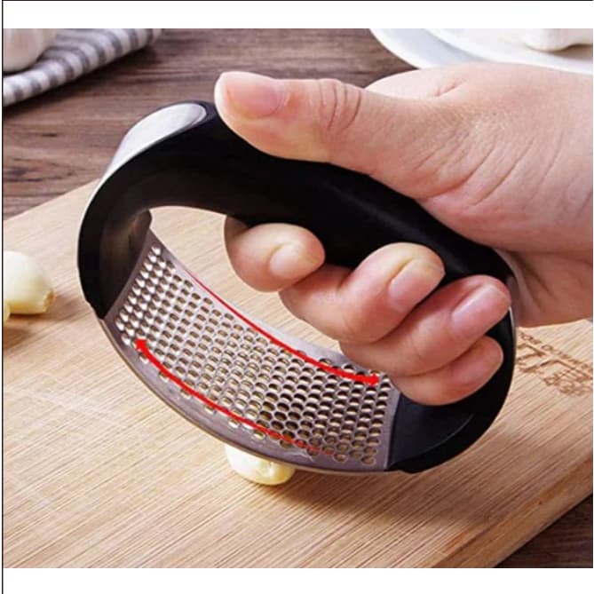 Espremedor de alho manual em aço inoxidável-Prático, simples e rápido para extrair suco e moer alho