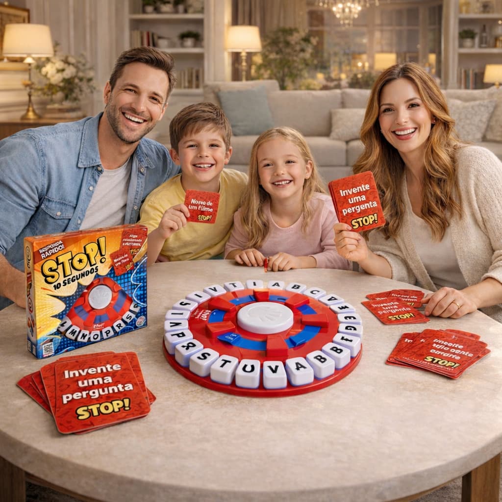Jogo De Tabuleiro Stop Basta Trava Alfabeto Game Trava Caça Palavras Português Familia Educativo Infantil