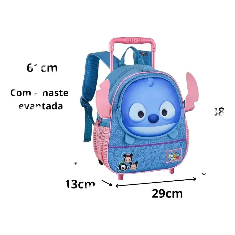 Mochila De Rodinhas Lilo Stitch Tsum Tsum Disney Infantil
