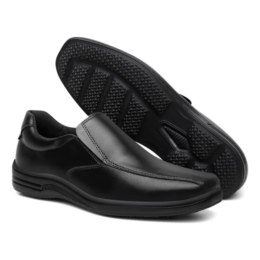 Mocassim Masculino Casual Leve Confortável Liso Preto