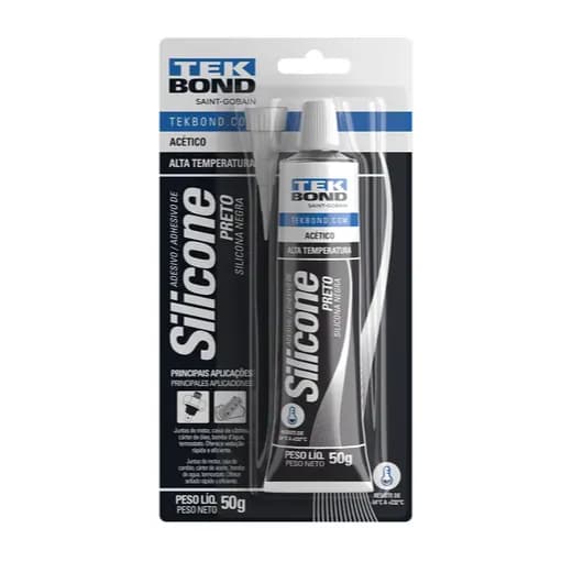 Silicone Acético Preto Alta Temperatura 50g TEKBOND