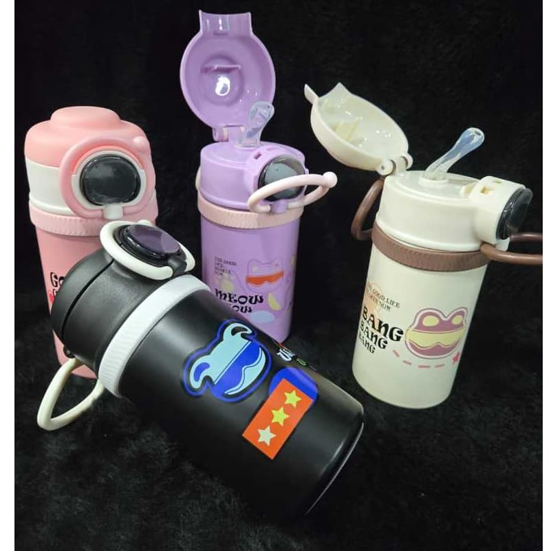 Garrafa Térmica Portátil Digital de Aço Inoxidável Inteligente para crianças Escolar 500ml