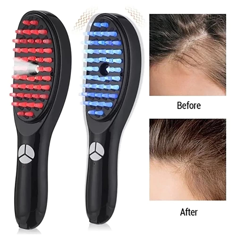 Escova Massageadora com Laser 4 em 1 – Tratamento Capilar e Antiqueda