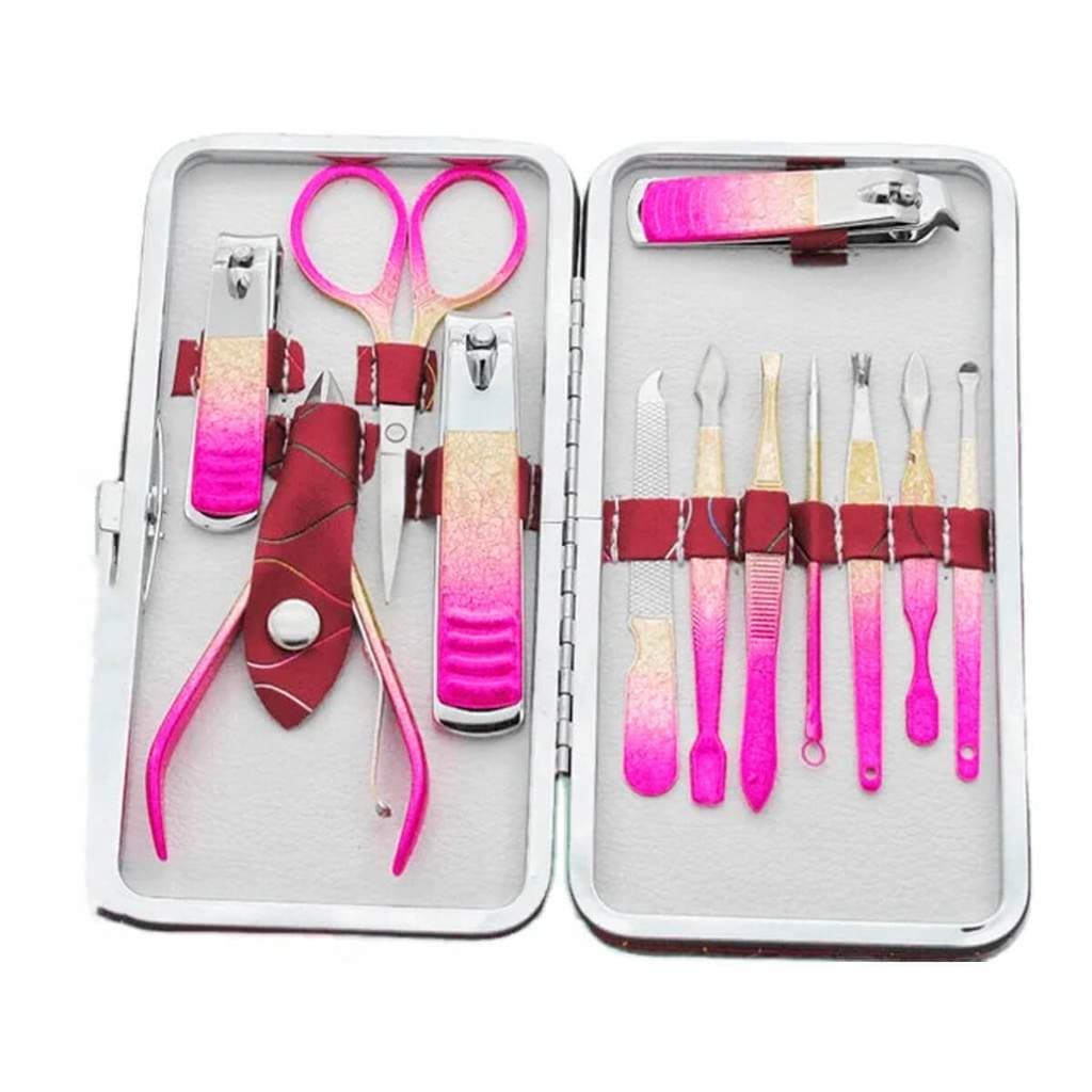 Kit Manicure Cortador de Unha Portátil com 12 Peças