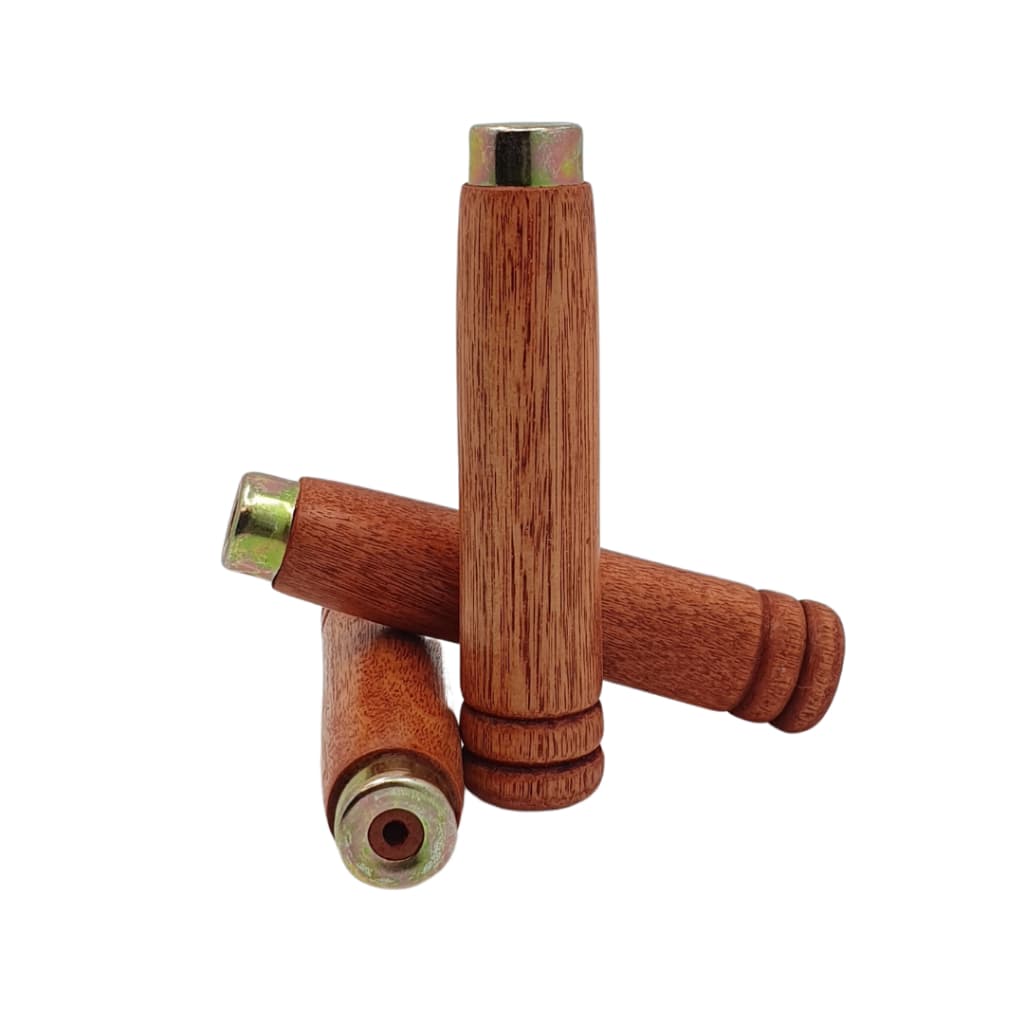 Kit 8 Cabos Madeira 14cm Para Grelha Espetos Vergalhão Churrasqueira