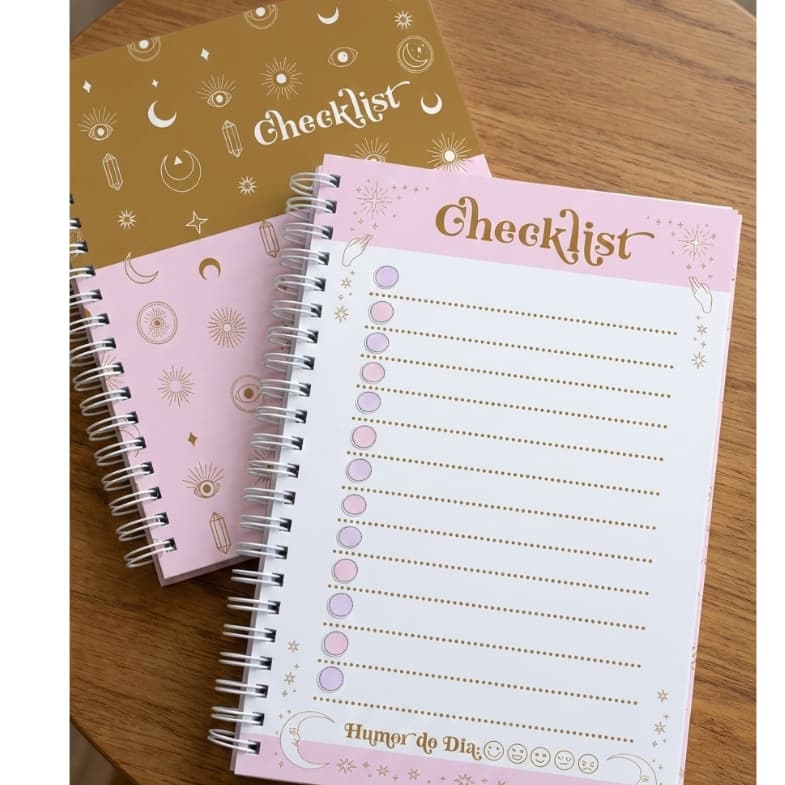 Caderno Checklist Místico A5 - 100 Folhas - Planner Diário