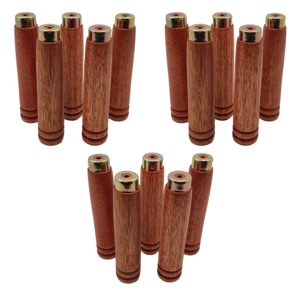 15 Cabos de Madeira Envernizado 14cm Para Espeto Churrasqueira Grelha