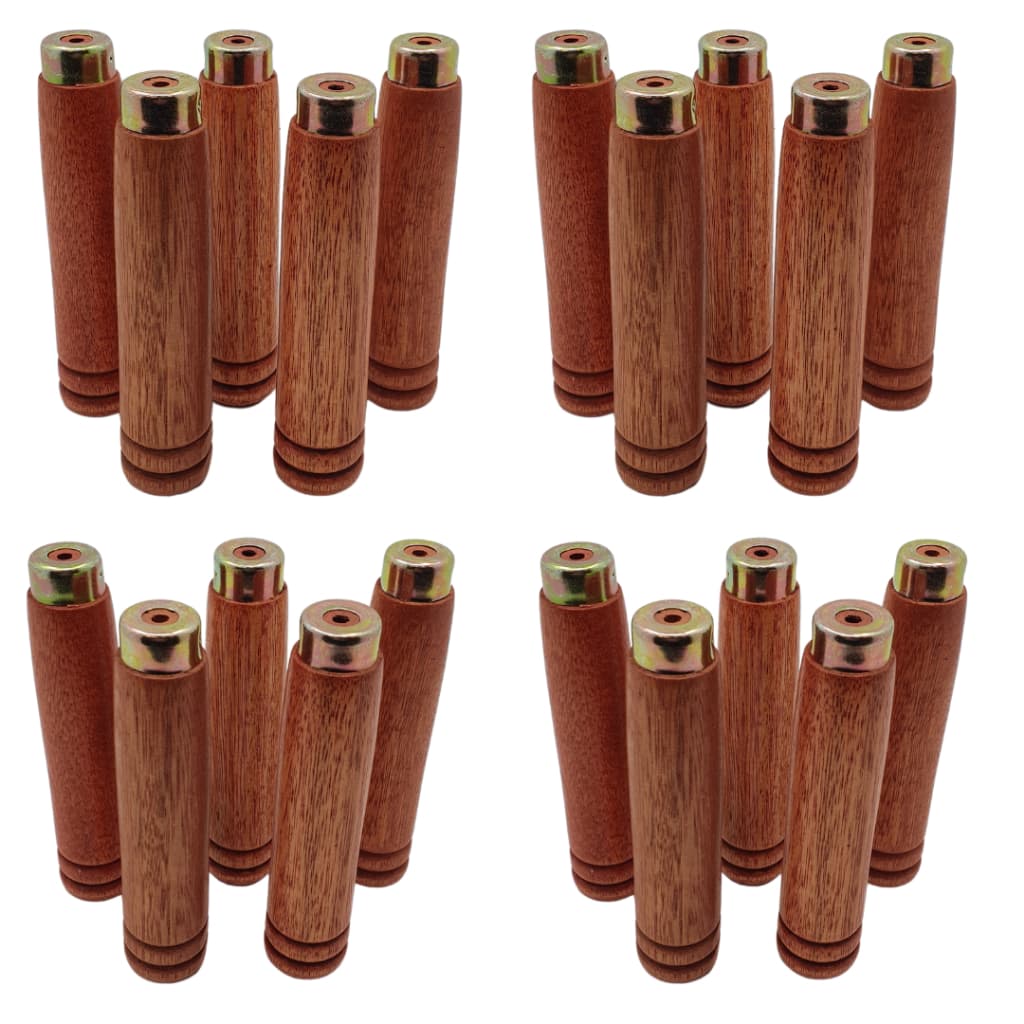 Kit 20 Cabos 14cm de Madeira Para Grelha Vergalhão Espeto Churrasqueira