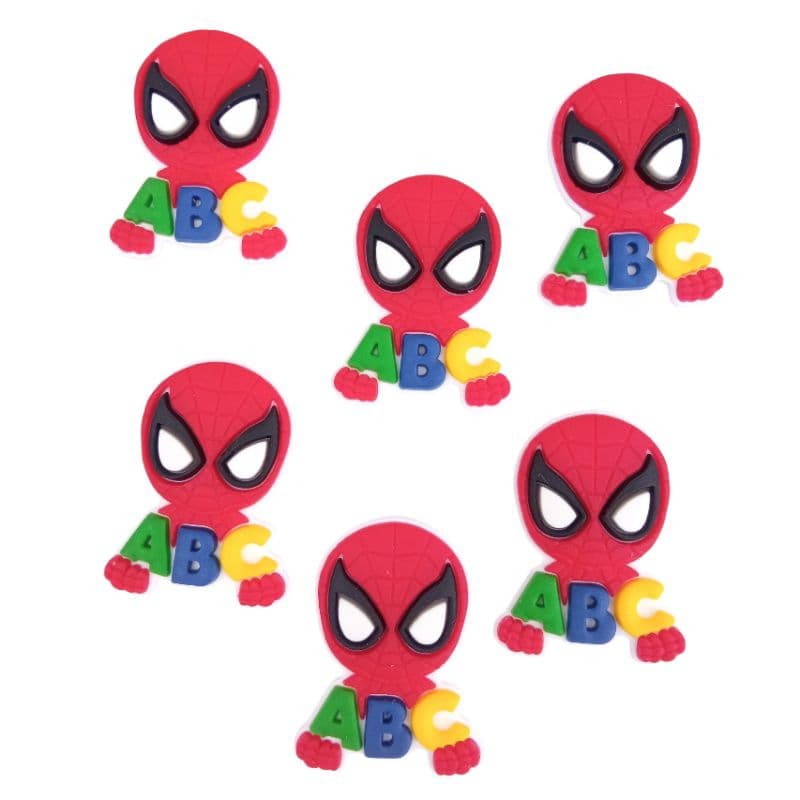 6 unidades aplique Emborrachado Infantil homem aranha volta as aulas laços tiaras prendedores presilhas Artesanato  Dyi