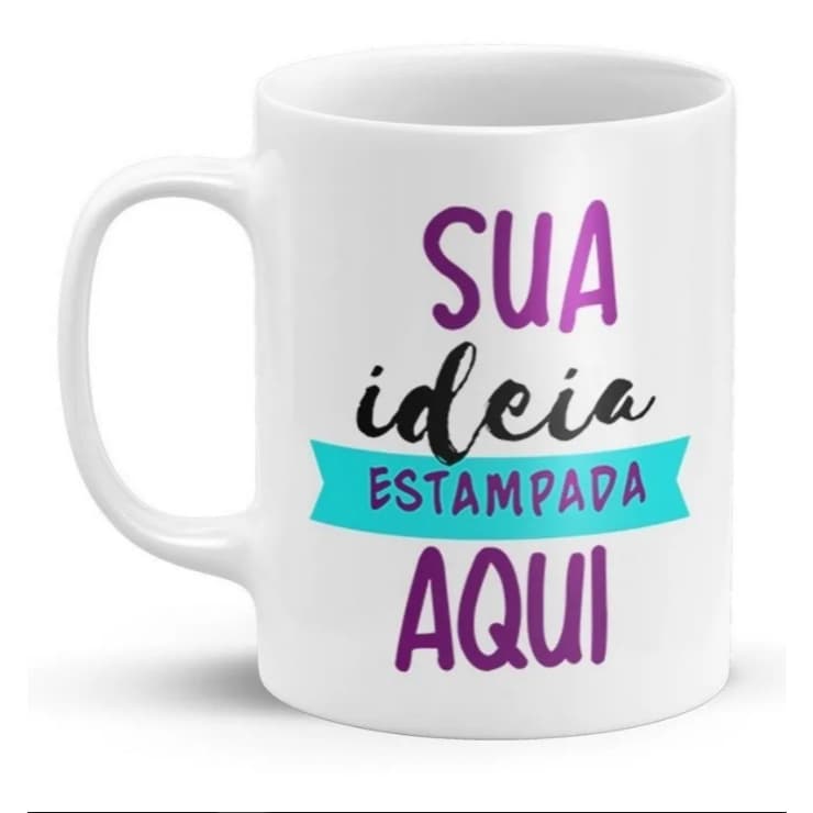 Caneca de Cerâmica Personalizada 330 ml com Foto Nome ou Logo