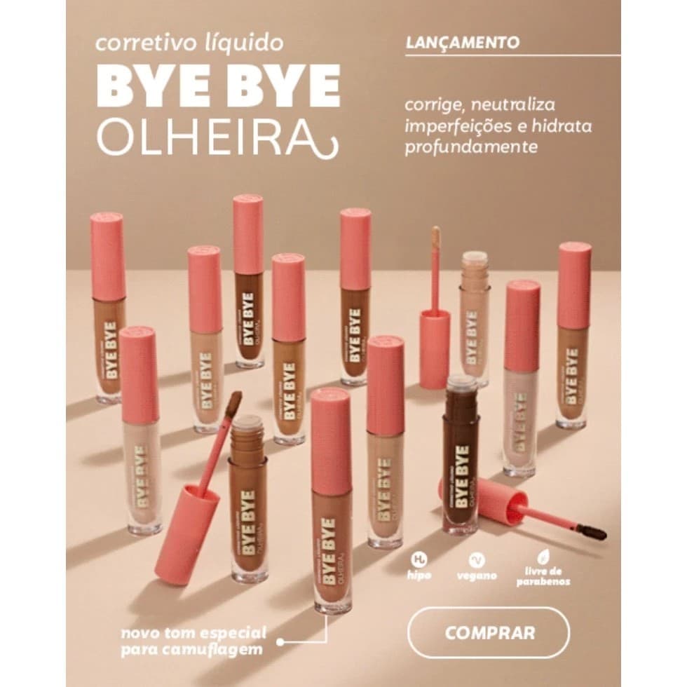 Corretivo Líquido Dailus Bye Bye Olheira -Alta Cobertura- Acabamento Acetinado e Hidratação Prolongada