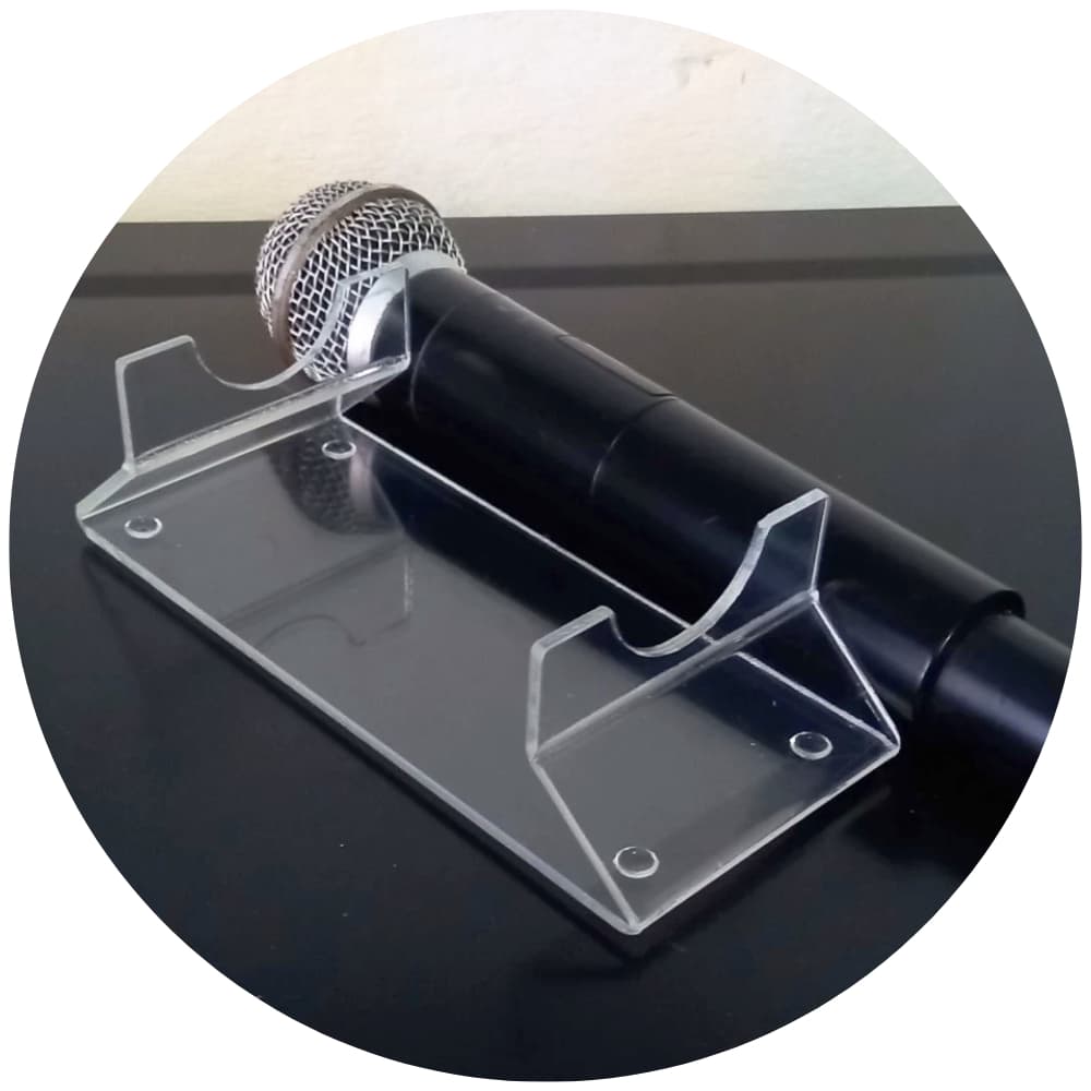 Suporte Para 1 Microfone Apoio Mesa Acrílico