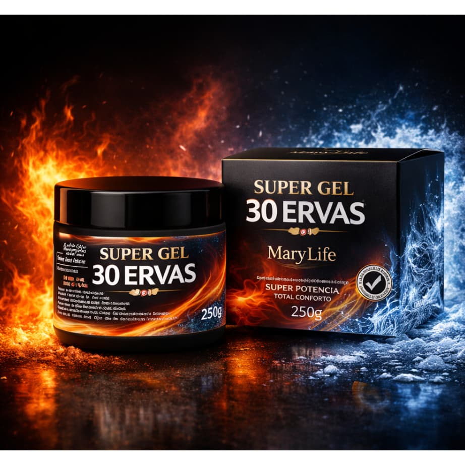 Super Gel 30 Ervas Mary Life 250g | Gel Massageador Efeito Quente e Frio para Dores Musculares