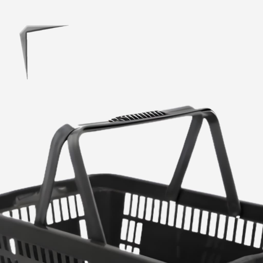 Kit 4 Alças Preta Cestinha Supermercado Reposição Durável
