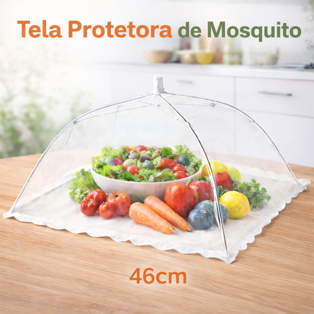 Tela Protetora de Alimentos Anti Moscas Dobrável 46cm