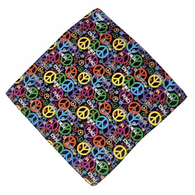 bandana lenço Desenha Paz , folha  Acessórios cabelo 50x50cm