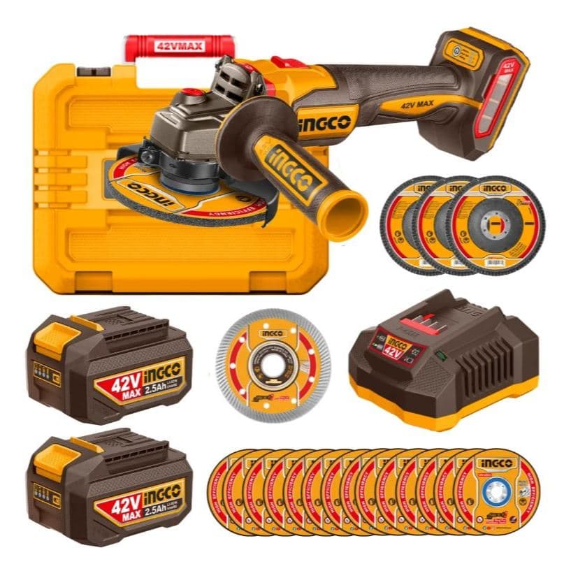 Esmerilhadeira 4.1/2'' Brushless 42v (cagli4128112-9) Ingco Laranja 127/220v 50hz/60hz