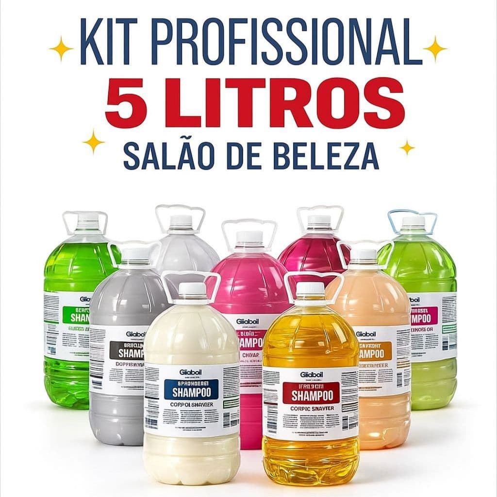 Kit Shampoo e Condicionador  Profissional 5Litros Salão de Beleza Lavatório Ph Neutro Brilho Maciez Tratamento Capilar