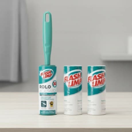 Tira Remove Pelos Fiapos Roupa Rolo Adesivo Kit C/3 Refil
