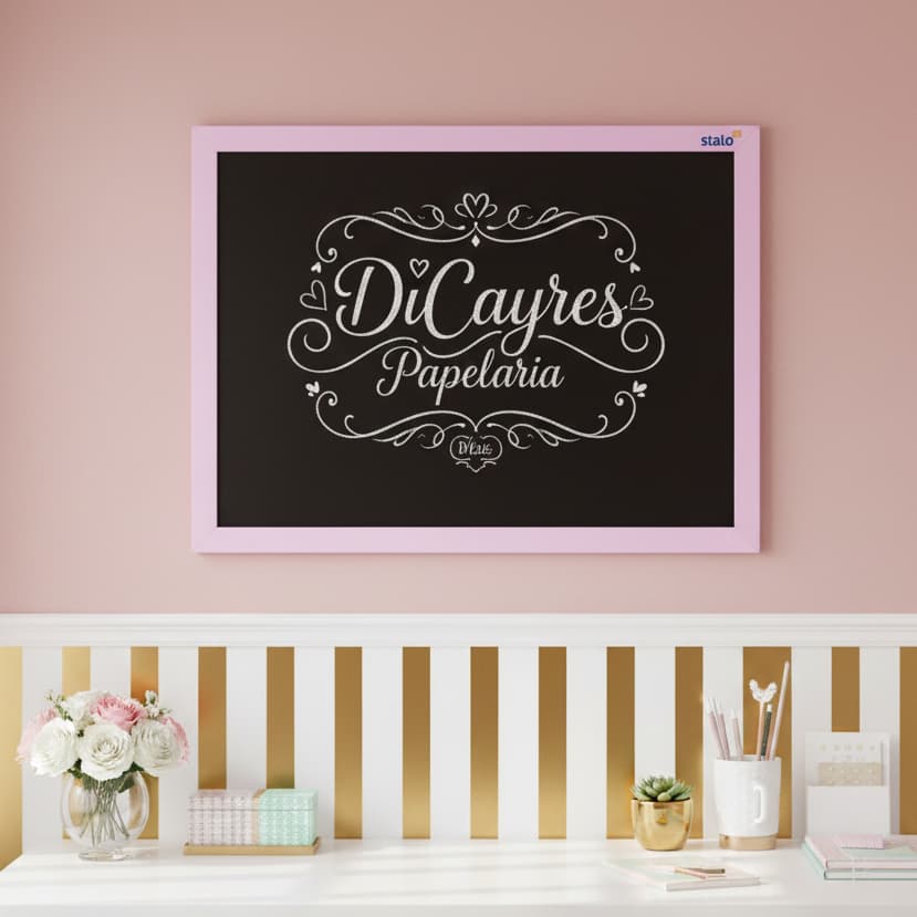 Lousa Quadro Negro para Giz 40x30cm ou 60x40cm - Moldura Colorida