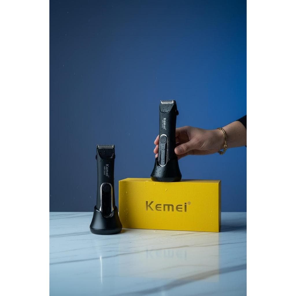 Aparador de Cabelo Kemei KM-1845 Recarregável Aparador de Pelos Corporal Depilador Intimo com Led