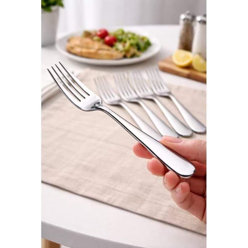 6 Garfos Pesados de Aço Inox - Desing Elegante e Durável