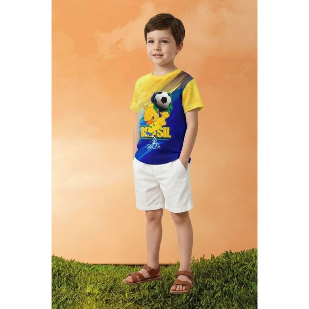 camisa infantil Copa do Mundo