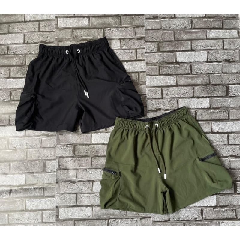 kit de 2 peças shorts cargó másculino elastano