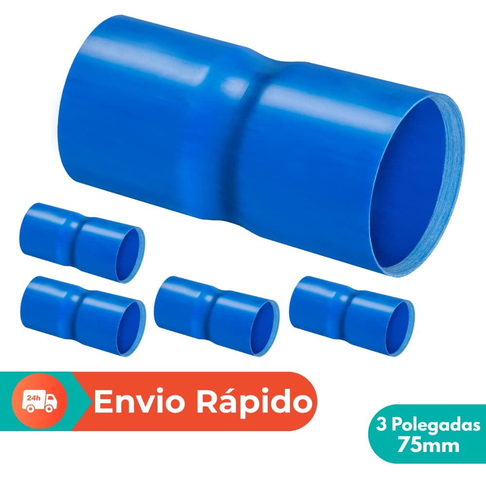 Conexão Irrigação Luva Soldável 3" - 75mm | Kit 5 Peças | Tubo PVC Engate Rosca