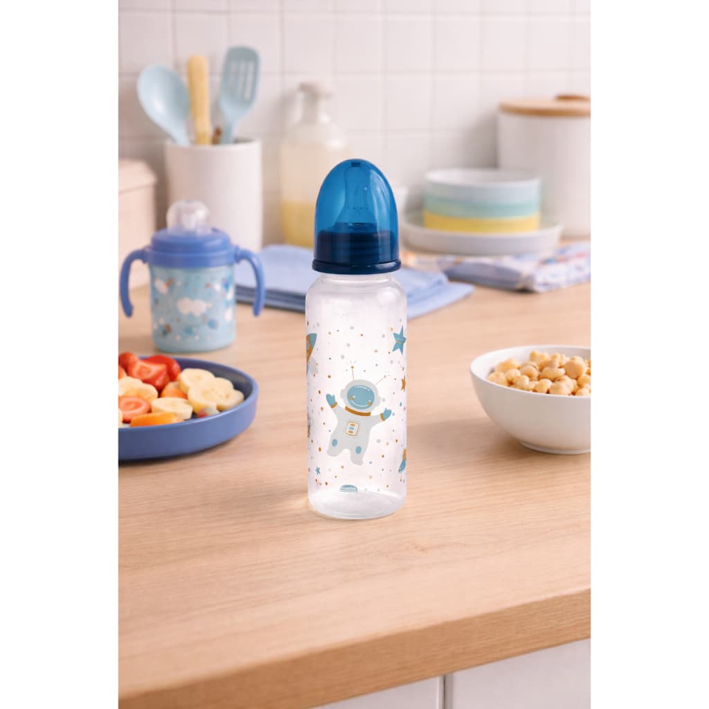 Mamadeira Bico Silicone Anticólica 250ml Infantil Bebê Suco Menino Menina Plasútil