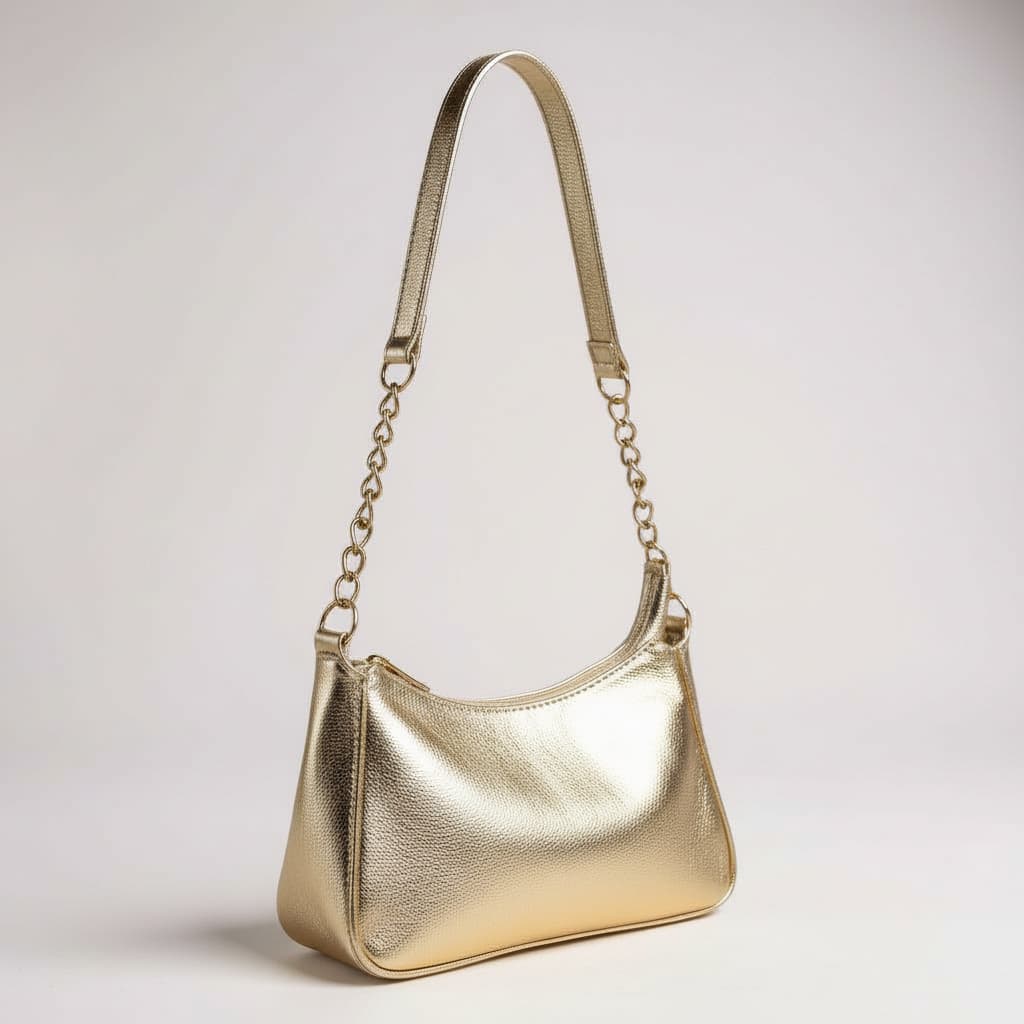 Bolsa de ombro feminina com alça de corrente e protetor de ombro , Bolsa pequena para festa , casamento, fecho em ziper