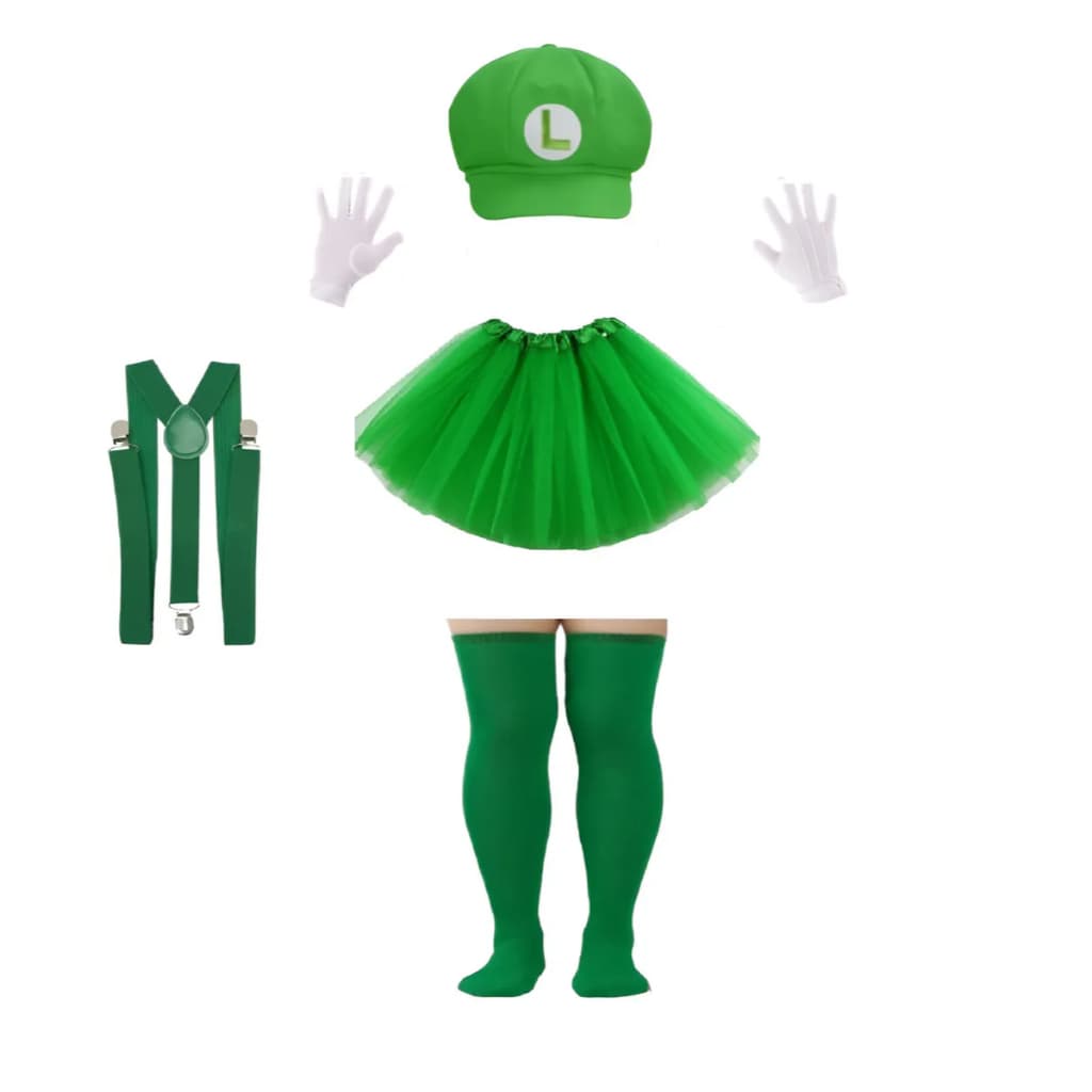 Kit Fantasia Mario/luigi Carnaval  + Acessórios Festa Tuli