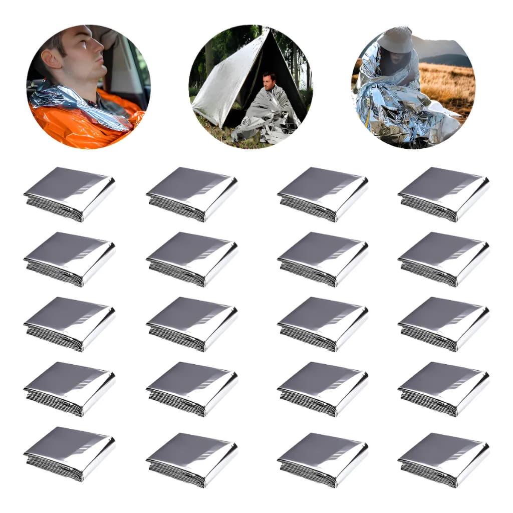 Kit Mantas Emergência Térmicas Aluminizadas Cobertor Termico Isolante Camping Resgate