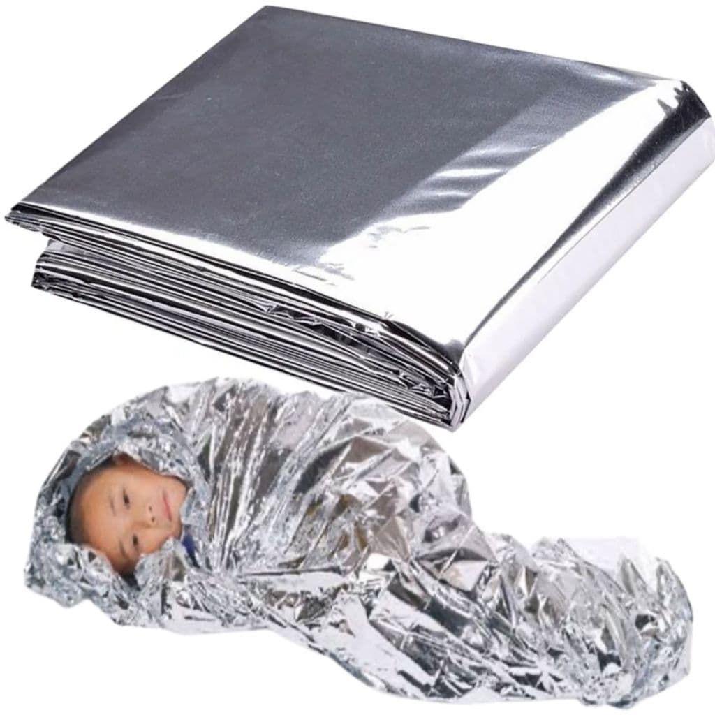 Kit Manta Térmica Aluminizada coberto Emergência e Camping Resgate cobertor Emergência Sobrevivência