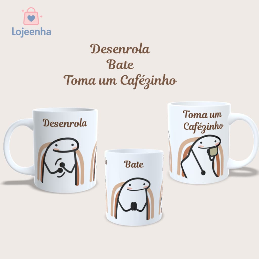 Ceneca Toma um Cafézinho - Flork - Bento - Caneca Flork - Presente engraçado - Caneca Café - Caneca Engraçada