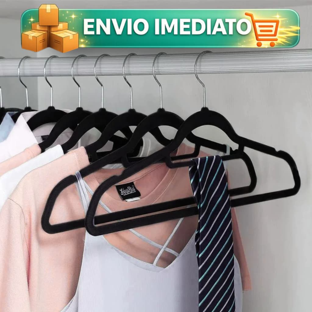 Cabides Veludo 3 Unidades Slim Antideslizante Preto Adulto Gancho Metálico Giratório - Casutil ​