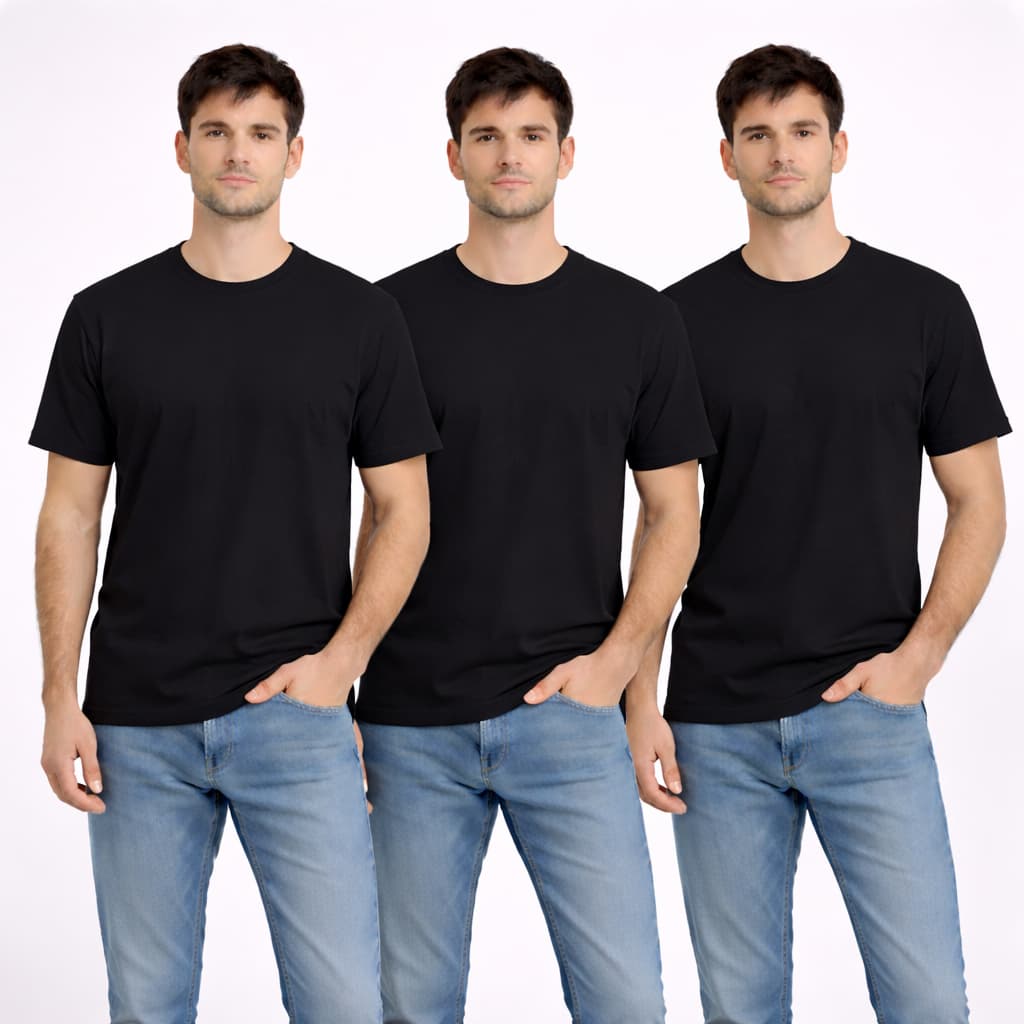 Kit 3 Camisetas Masculinas Lisa 100% Algodão Premium Confortavel Cores P/M/G/GG Slim Casual
