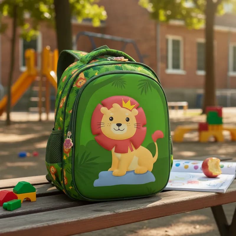 Mochila Leãozinho Meninos Costas Passeio Escolar Infantil Tamanho P