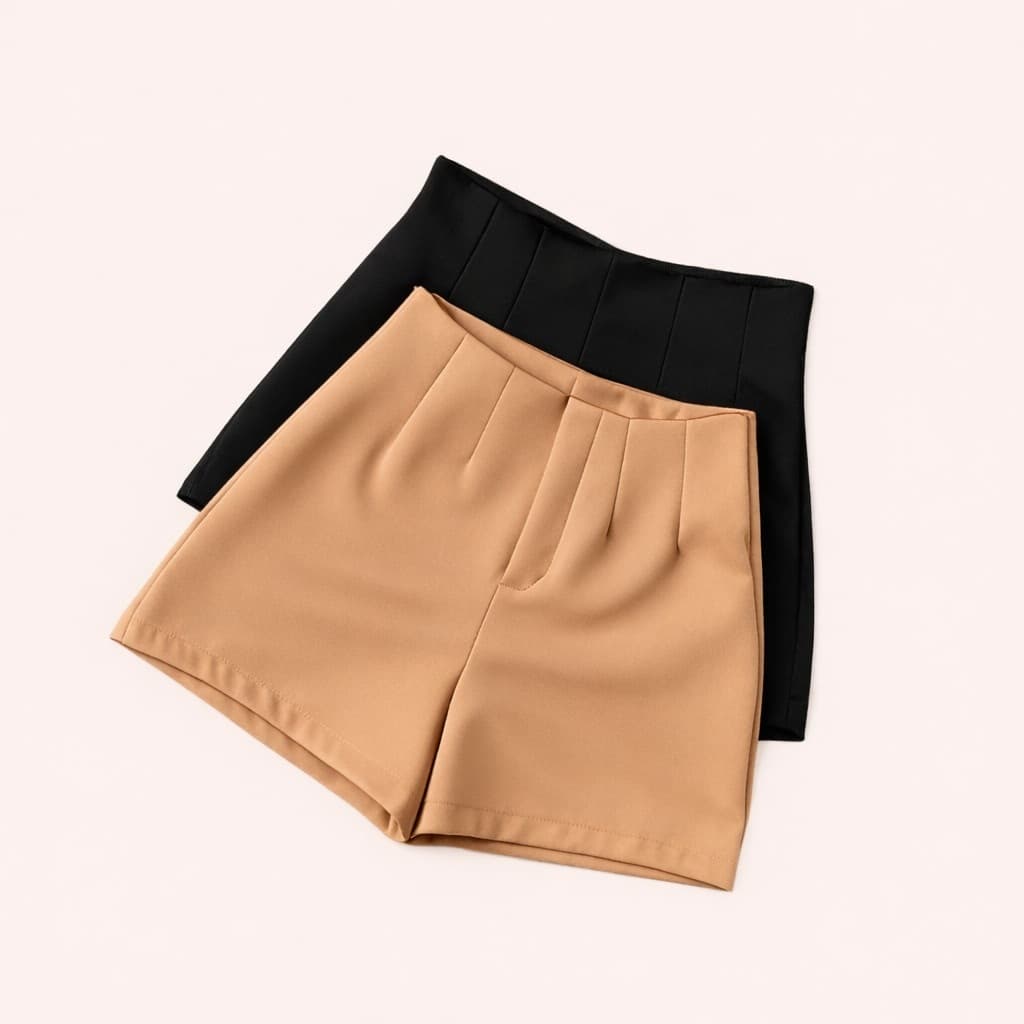 Kit 2 Shorts Feminino Alfaiataria Social Cintura Alta - ENVIIO IMEDIATO !