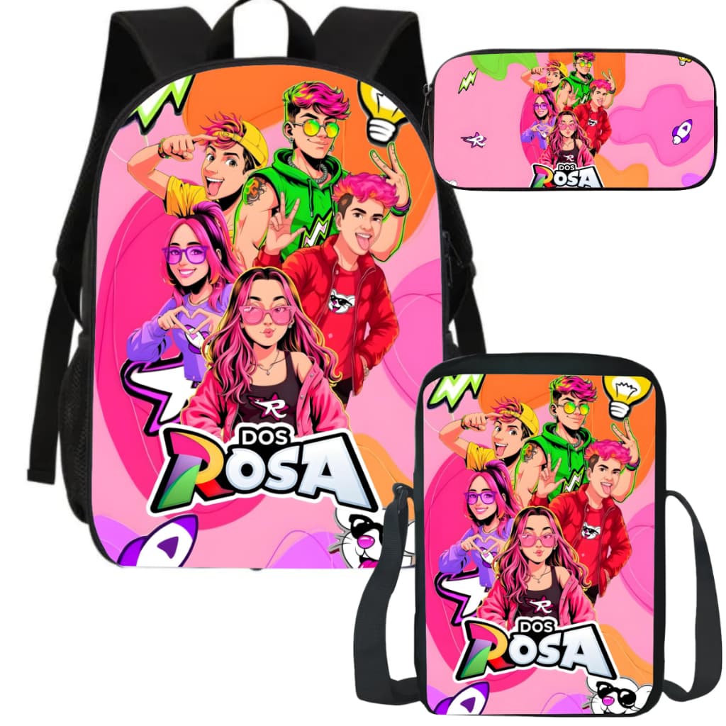 Itens Escolares Infantil Estrelinhas Mochila Estojo Lancheira Influenciadora Os Rosas