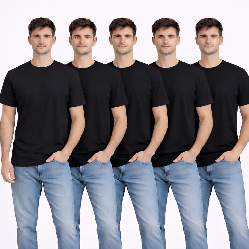 Kit 5 Camisetas Masculinas Lisa 100% Algodão Premium Confortavel Cores P/M/G/GG Slim Casual